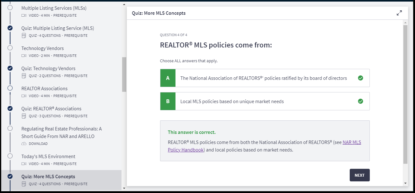 Mls Policies Quiz